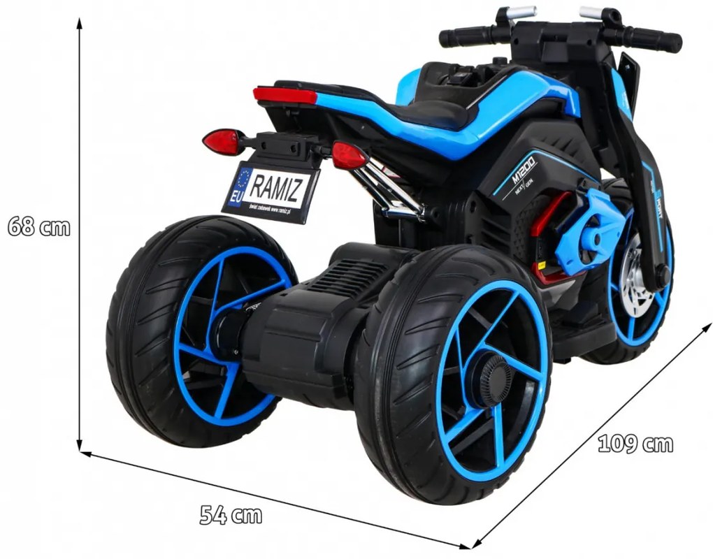 Mota elétrica para Crianças 12V 3 Rodas Rodas Espuma EVA Azul