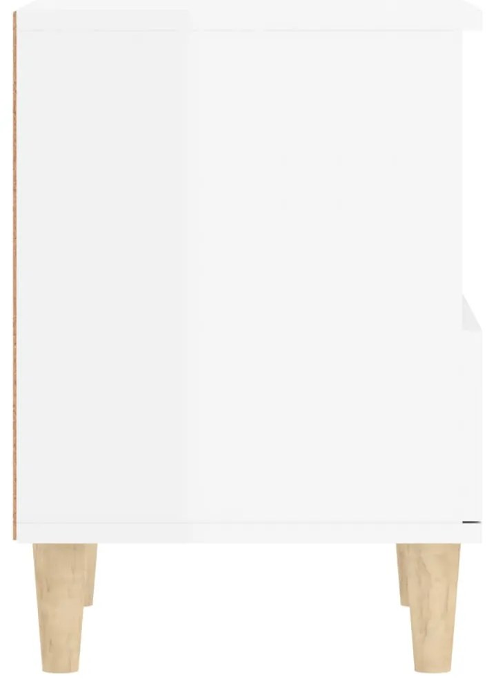 Mesas de cabeceira 2 pcs 40x35x50 cm branco brilhante