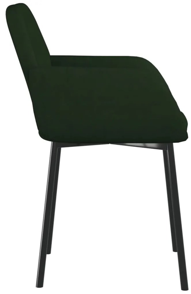Cadeiras de jantar 2 pcs veludo verde-escuro