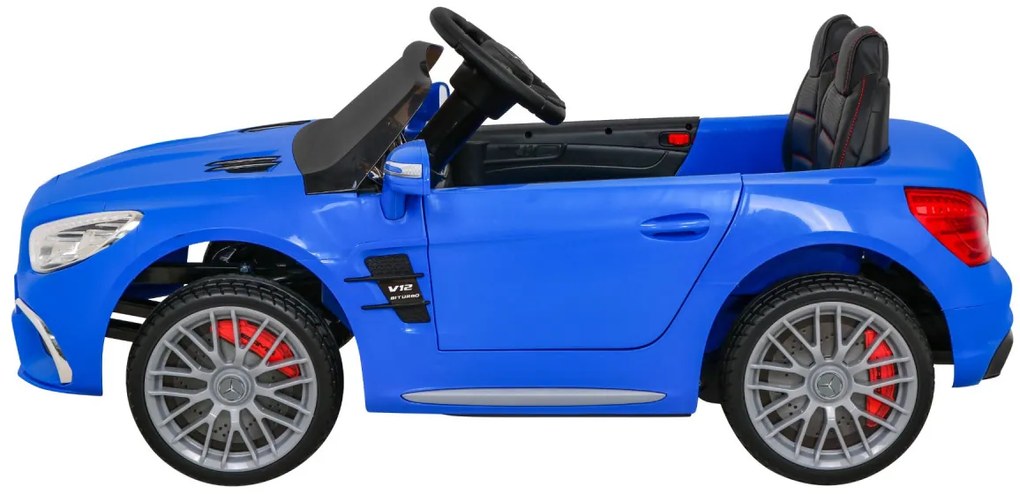 Carro elétrico para Crianças 12V Mercedes Benz AMG SL65 S Rodas de EVA, Assento de couro Azul