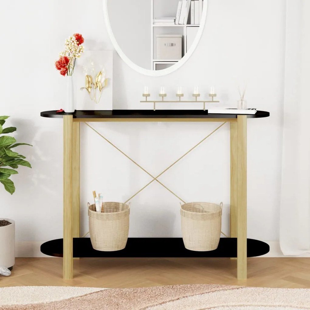 Mesa consola 110x38x75 cm derivados de madeira preto