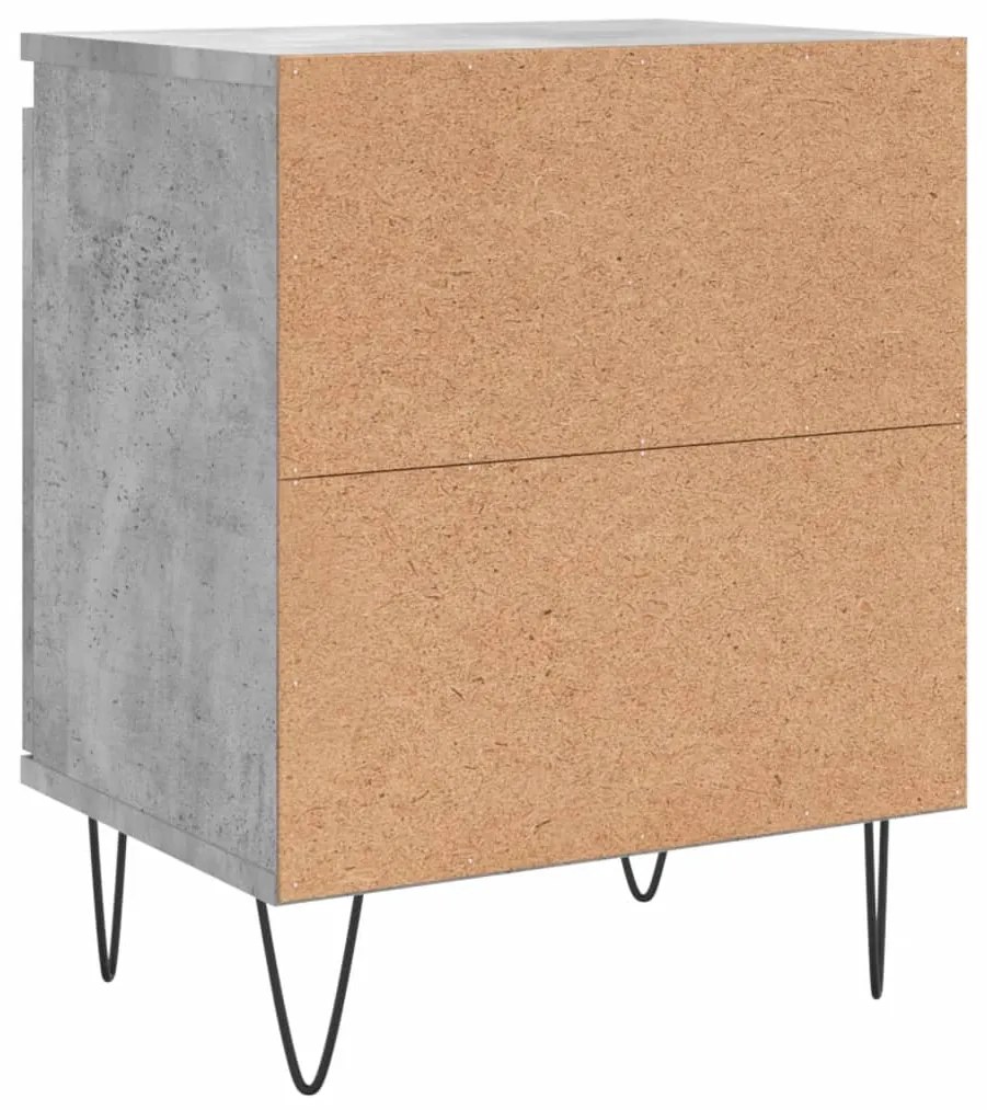 Mesas cabeceira 2pcs 40x30x50cm derivados madeira cinza-cimento