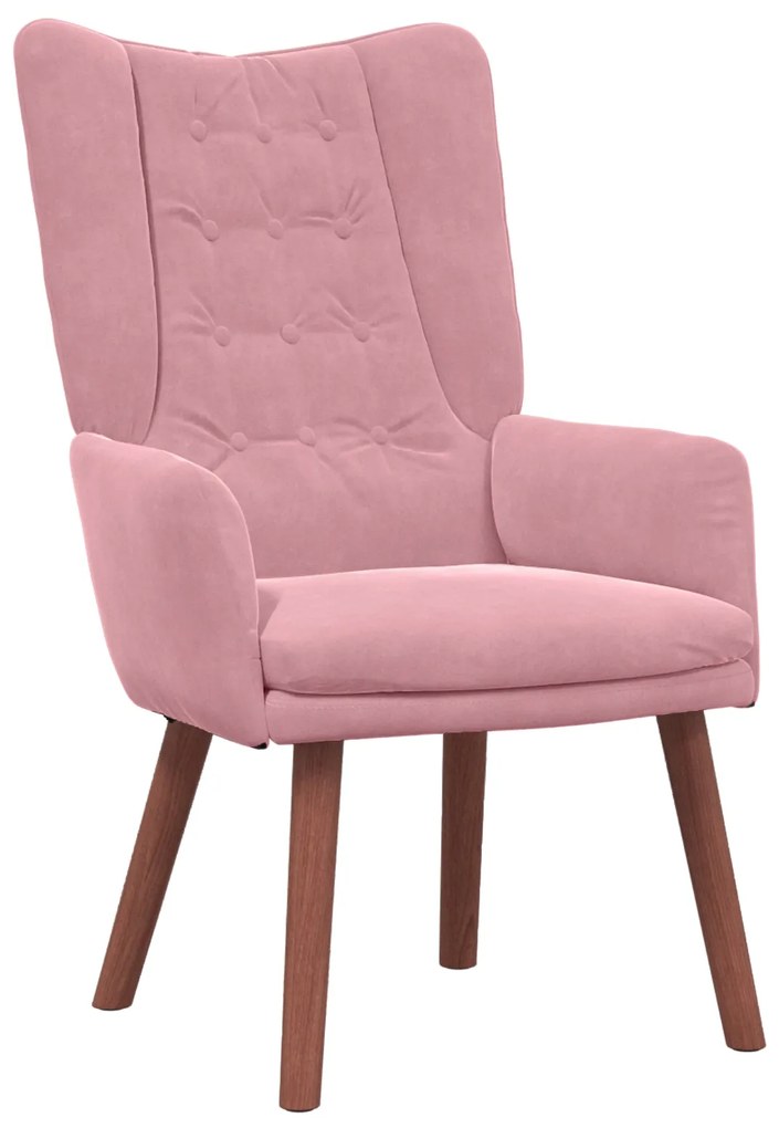 Cadeira Relaxante vidaXL Veludo Rosa