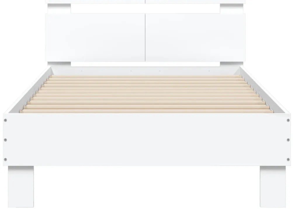 Estrutura cama c/ cabeceira 100x200 cm derivados madeira branco