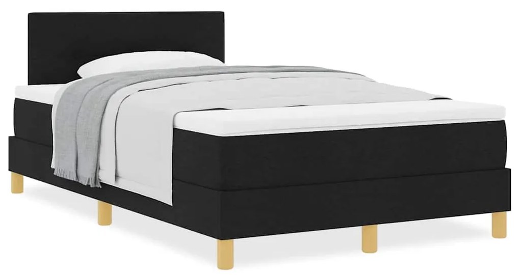 Cama Box Spring com Colchão Preta 120x200 cm Tecido