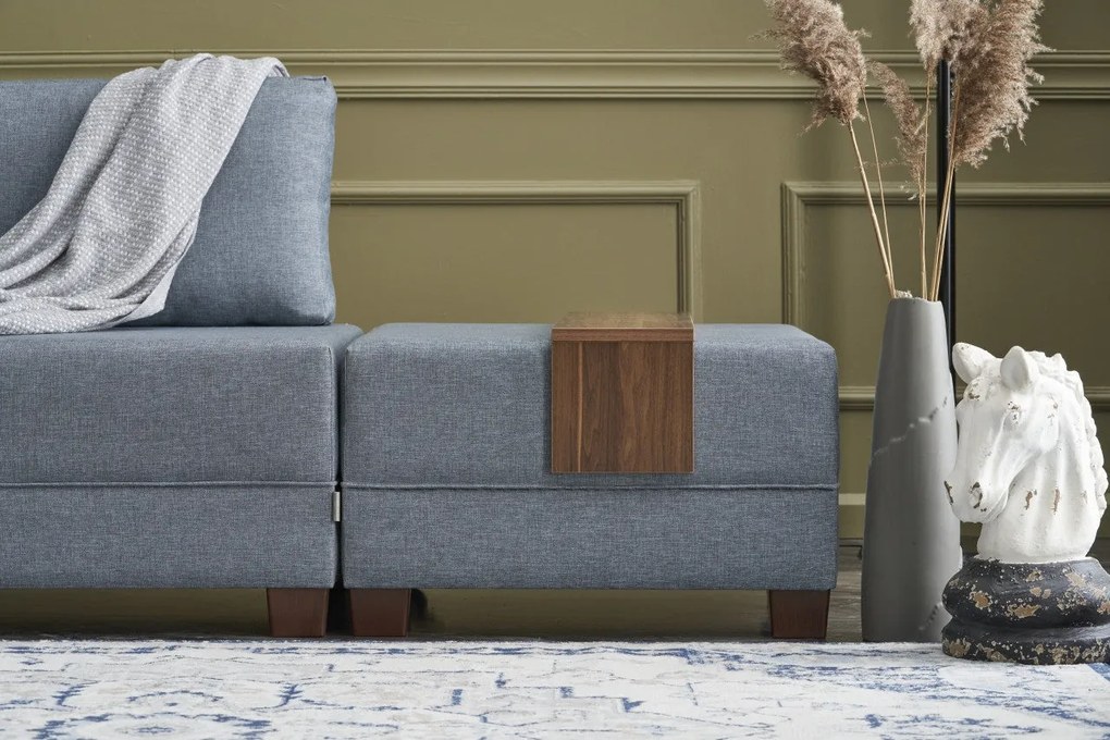 Sofá-cama de canto Fly – Azul – 210x70x280 cm