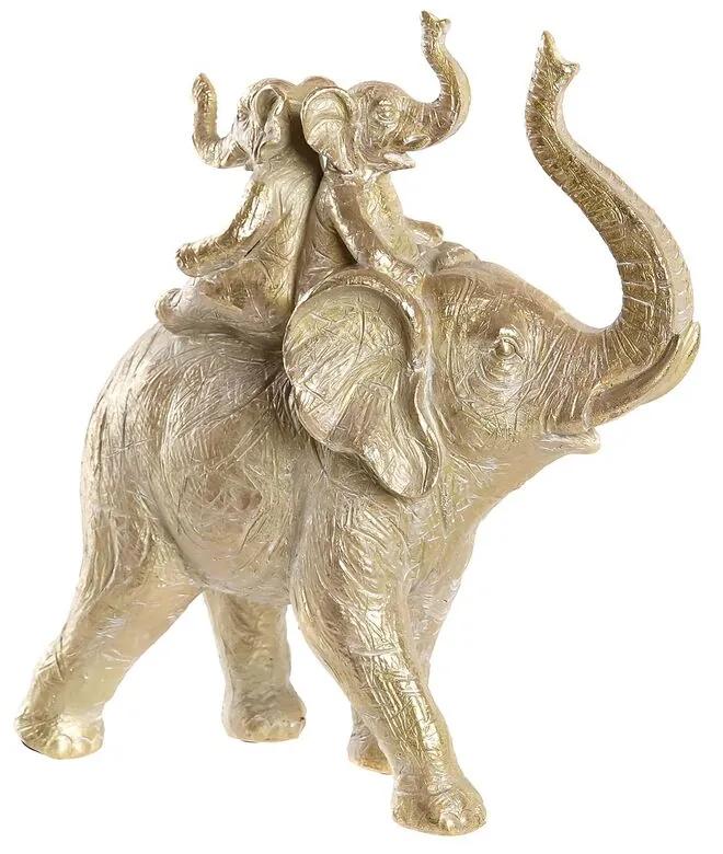 Figura Decorativa Dkd Home Decor Elefante Dourado Resina (24 X 10 X 25,5 cm)