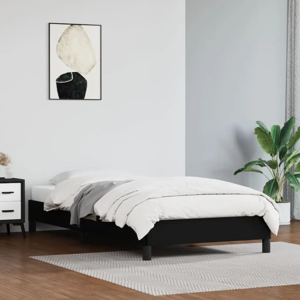 346868 vidaXL Estrutura de cama 80x200 cm couro artificial preto