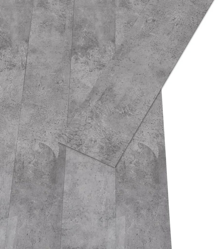 Tábuas soalho não-autoadesivas PVC 4,46 m² 3mm castanho cimento