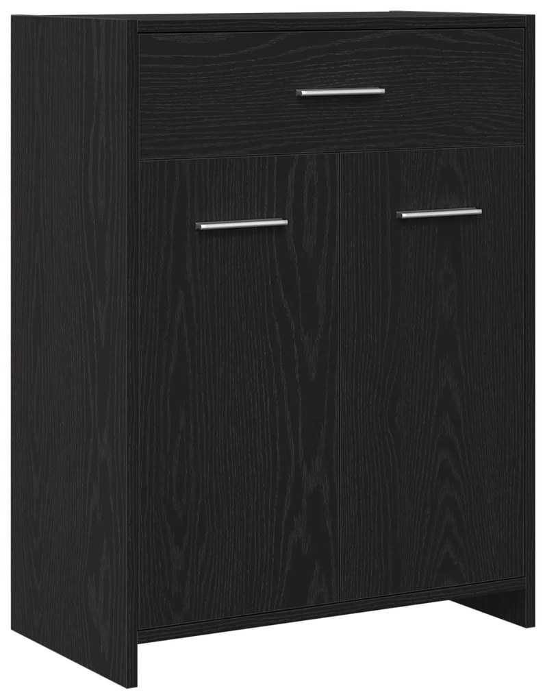 Conjunto de Móveis de Casa de Banho vidaXL 4 Peças Carvalho Preto Made