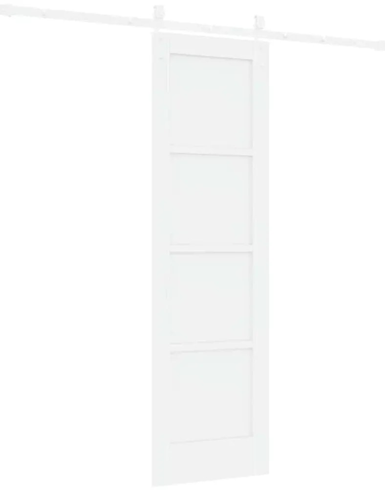 Porta Deslizante vidaXL com Conjunto de Hardware Branca 61x198,5 cm Ma