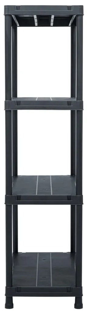 Estantes de arrumação 2 pcs preto 60x30x138 cm plástico