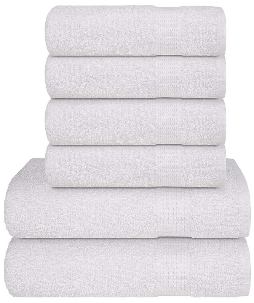 6pcs Conjunto toalhas banho 360 gsm 100% algodão branco