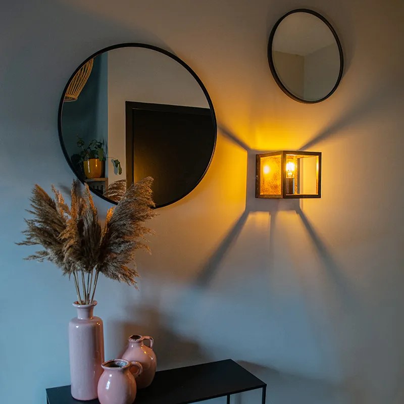 Candeeiro de parede industrial castanho ferrugem - Cage