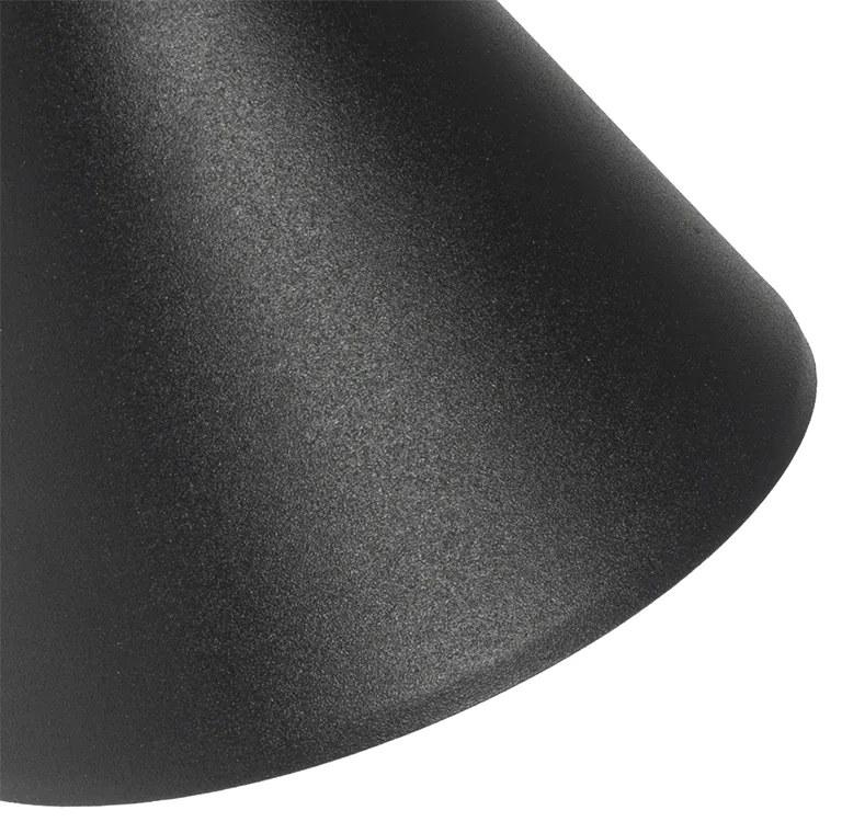 Candeeiro de parede exterior moderno preto IP44 ajustável - Ciara