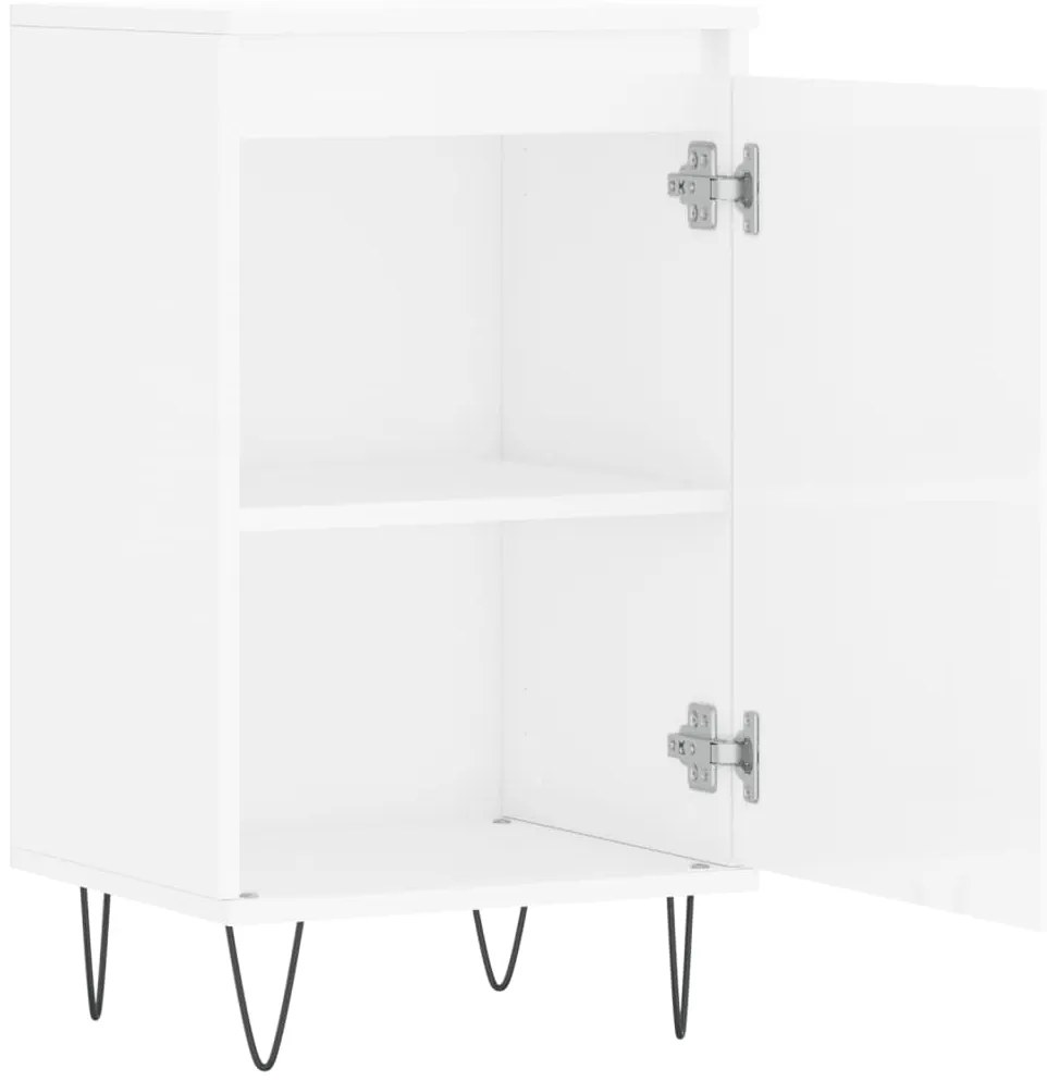 Aparadores 2 pcs 40x35x70 cm deriv. de madeira branco brilhante