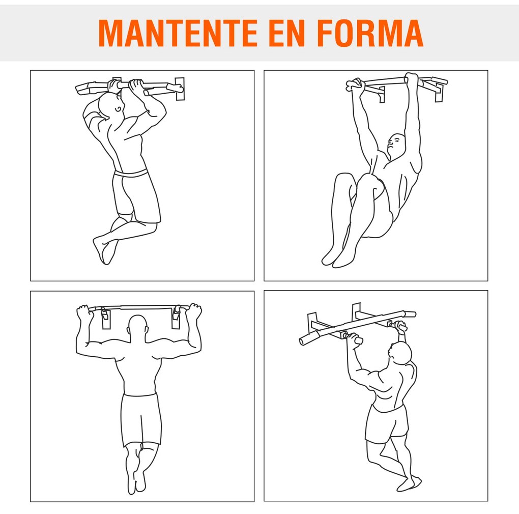 Barra De Queixo-Up Chin-Up Aptidão Que Estica Teto Haste De Montagem 2 Pegas