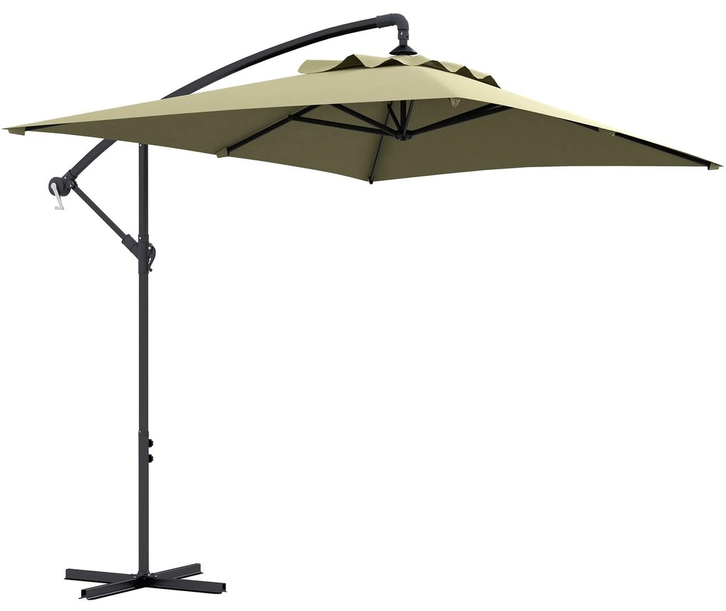 Chapéu de Sol Excêntrico 294x193 cm Chapéu de Sol de Jardim com Base C