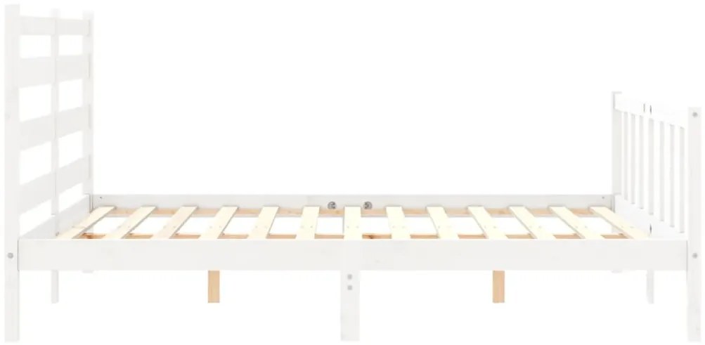 Cama sem colchão 160x200 cm madeira de pinho maciça branco