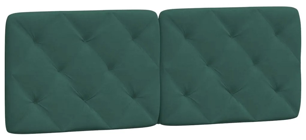 Estrutura de cama sem colchão 140x200 cm veludo verde-escuro