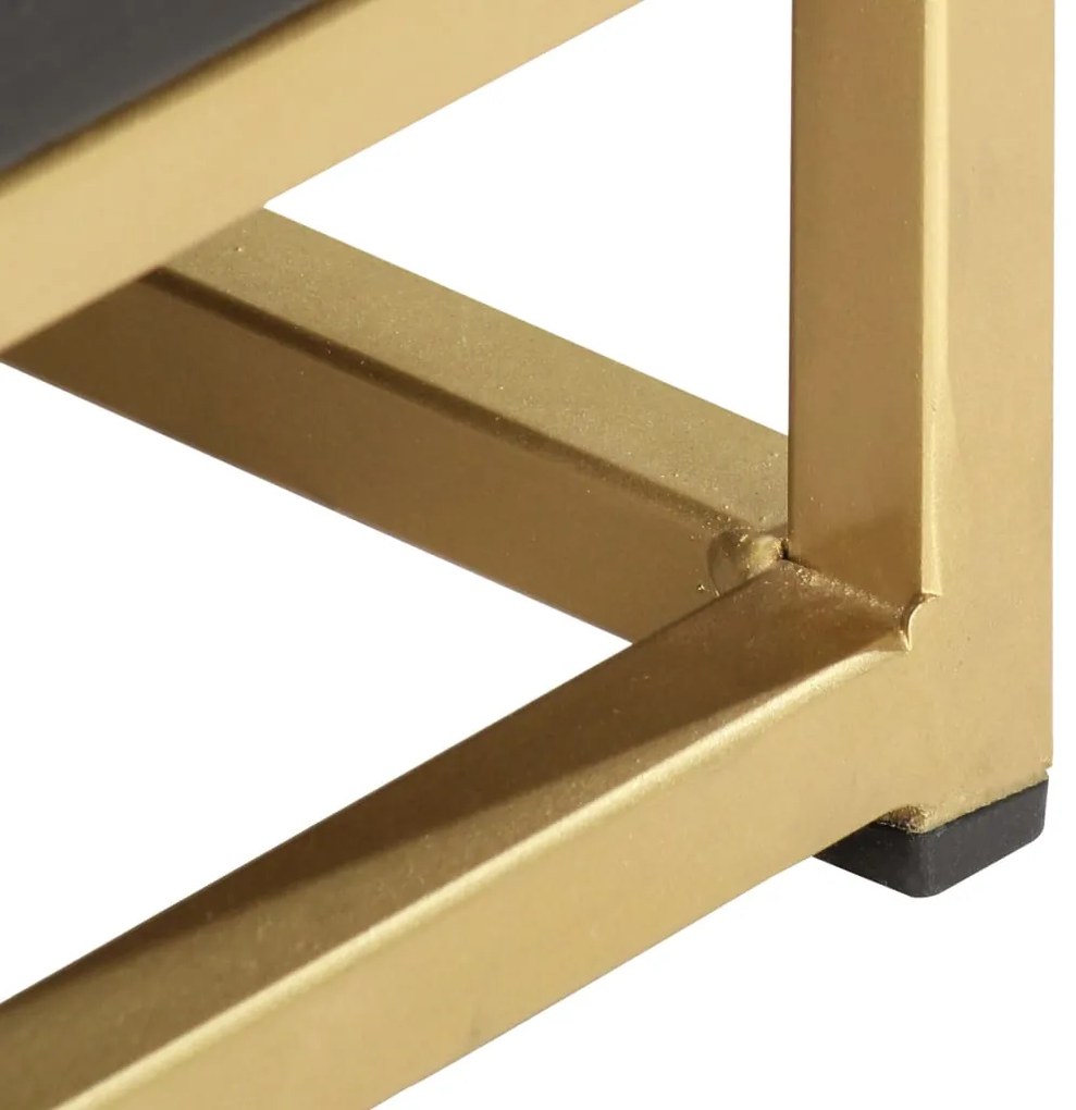 Mesa de cabeceira 40x30x50 cm mangueira maciça preto e dourado