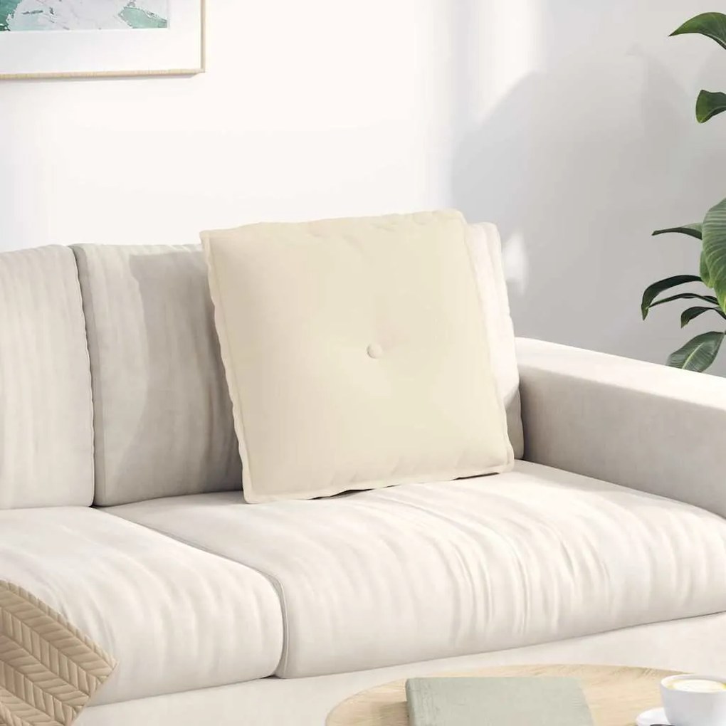 vidaXL Travesseiro para Costas Bege 50 x 45 cm Tecido de Microfibra