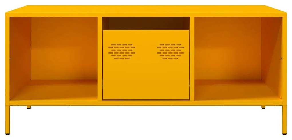Mesa centro 101,5x50x43,5 cm aço laminado frio amarelo mostarda