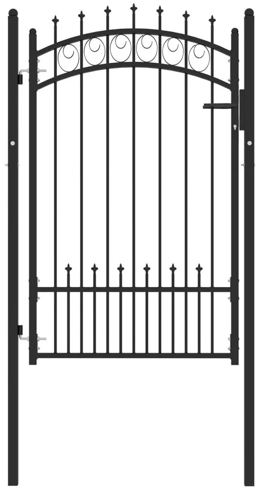 vidaXL Portão para cerca com espetos 100x150 cm aço preto