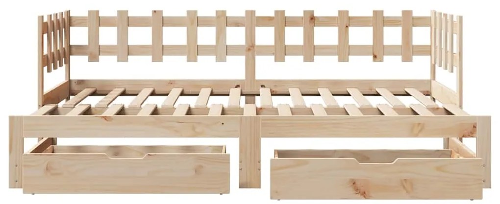Sofá-cama com gavetão e gavetas sem colchão 90x200 cm