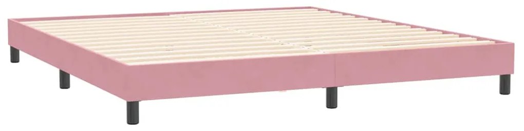 Cama com molas/colchão rosa 180x220 cm veludo