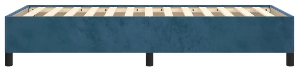 Estrutura de cama sem colchão 100x200 cm veludo azul-escuro