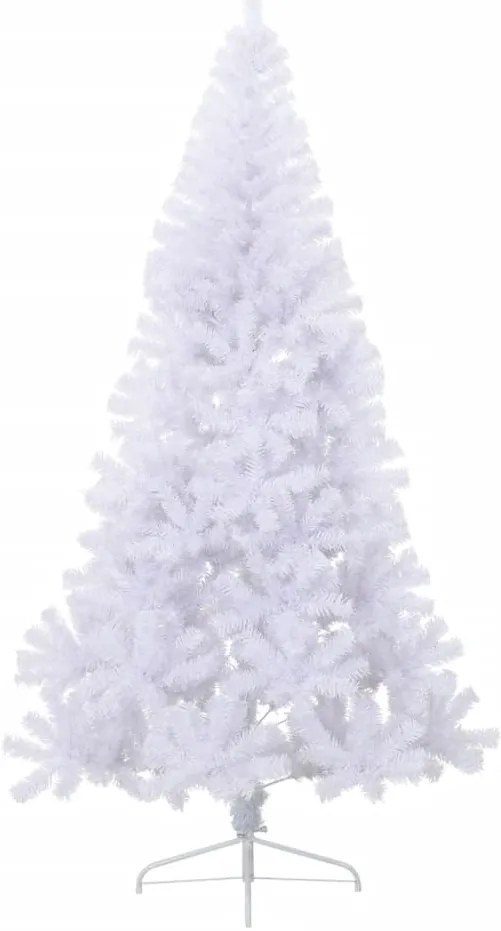 Meia árvore de Natal artificial com suporte 210 cm PVC branco