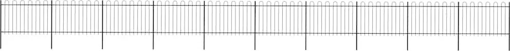 vidaXL Cerca de jardim com arco superior em aço 1781,5x120 cm preta