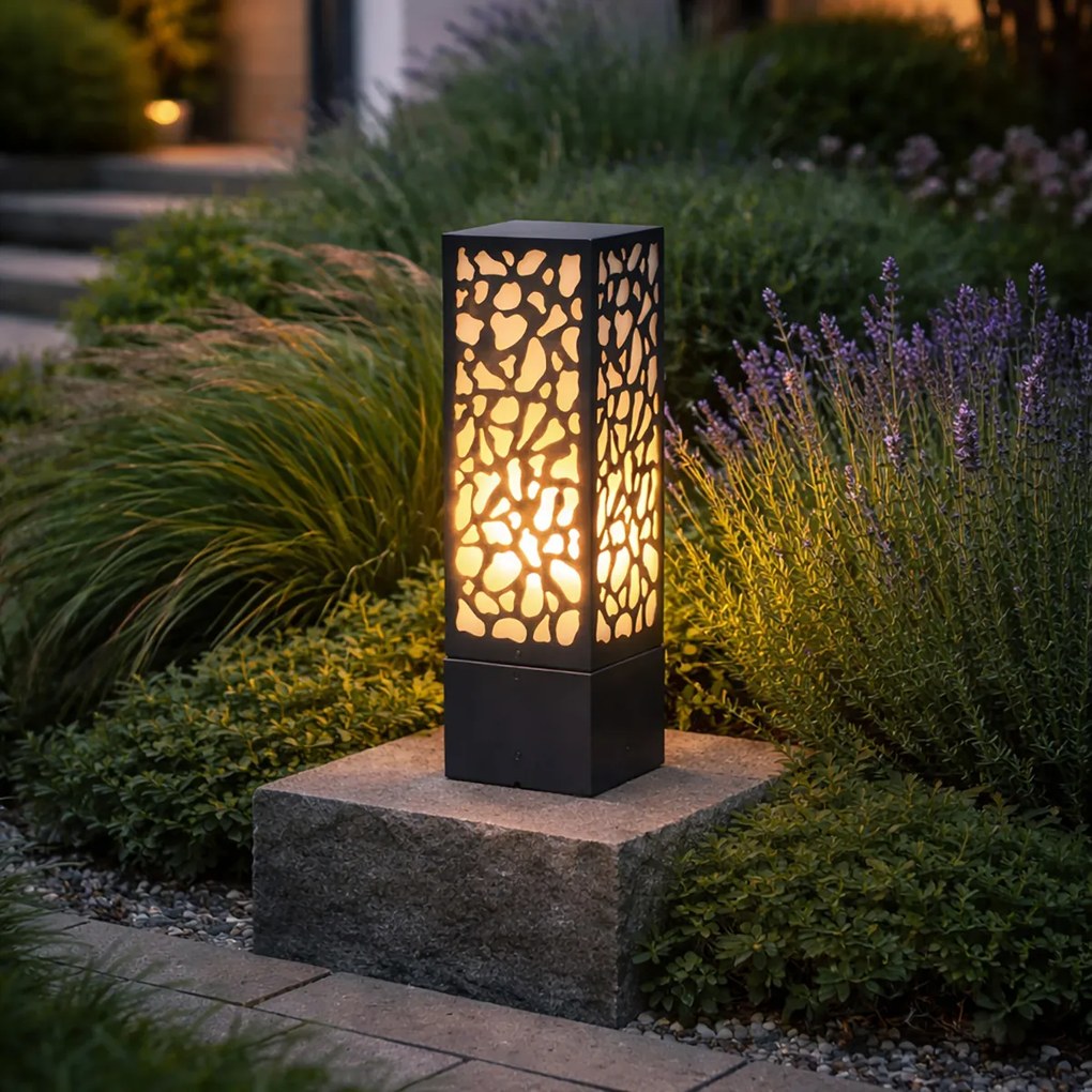 Candeeiro de jardim moderno preto 40 cm IP44 - Nicole