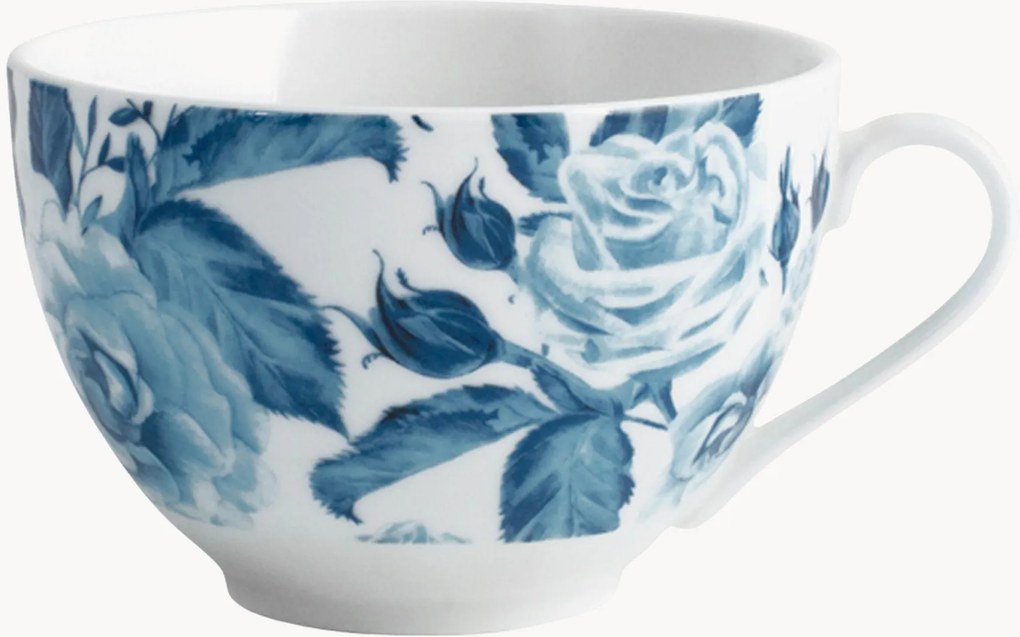 Chávenas de chá em porcelana Blue Rose, conjunto de 6