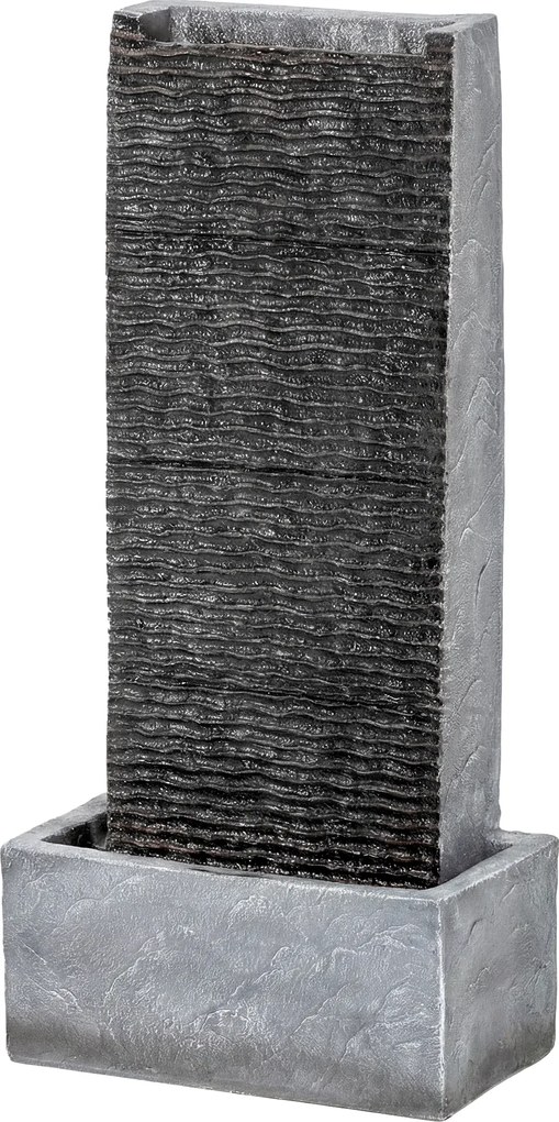 Outsunny Fonte 2 níveis para jardim com iluminação LED, bomba, efeito granito 37,5 x 22 x 80 cm | Aosom Portugal
