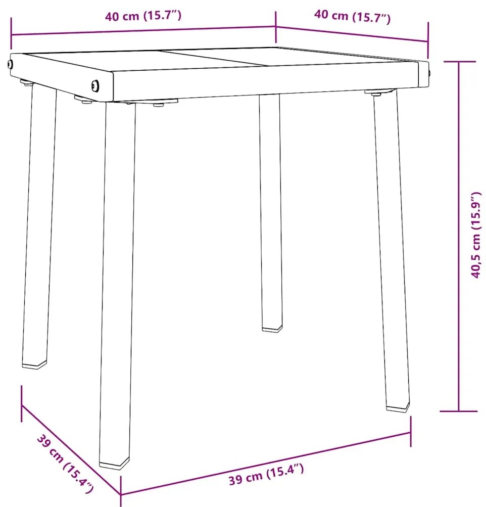 Espreguiçadeira com almofada -pessoa 2 pcs Castanho 40 x 40 x 40.5 cm