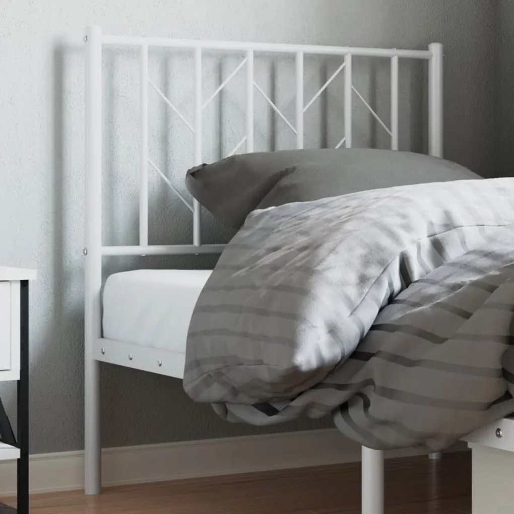 Cabeceira de cama 80 cm metal branco