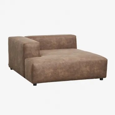 Módulo Chaise Longue Esquerdo Para Sofá Modular Bruna Camurça Café Castanho - Sklum