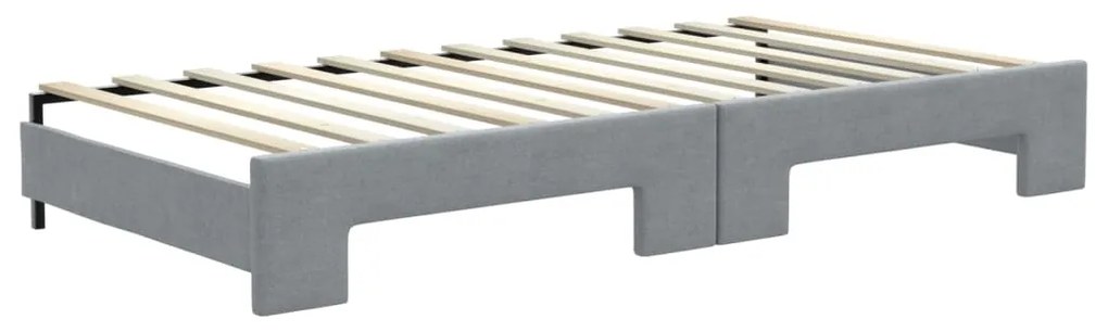 Sofá-cama com gavetão 100x200 cm tecido cinzento-claro