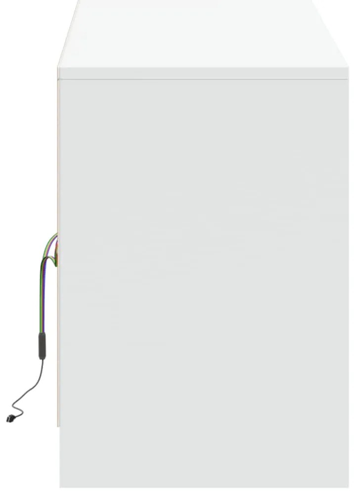Móvel de TV com luzes LED derivados de madeira branco