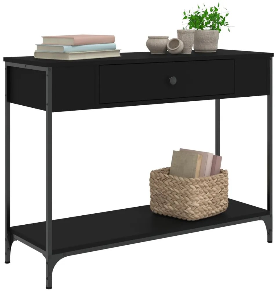 Mesa consola 100x34,5x75 cm derivados de madeira preto