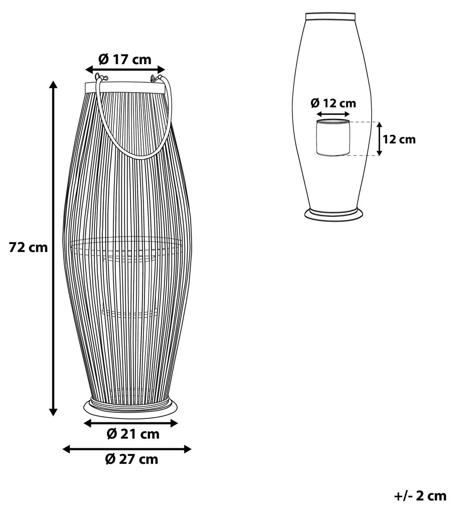 Lanterna decorativa castanho claro 72 cm TAHITI Beliani