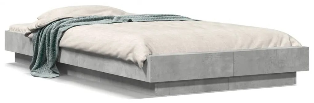 Estrutura de cama 90x190 cm derivados de madeira cinza cimento