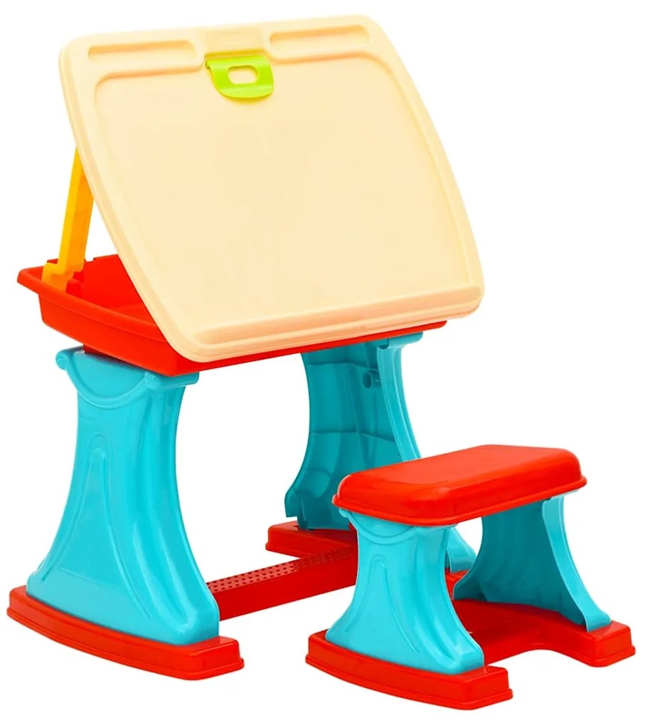 Secretária de aprendizagem infantil e cavalete ajustável