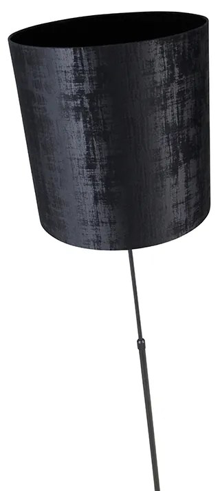 Candeeiro de pé preto abajur preto 40 cm ajustável - PARTE Moderno