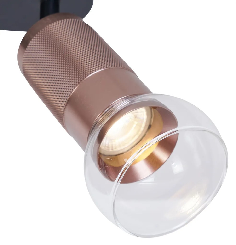 Foco de teto arredondado bronze escuro 2 luzes ajustável - Veerle