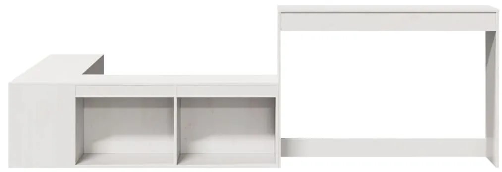 Mesa cabeceira c/ secretária 232x112x75 cm pinho maciço branco
