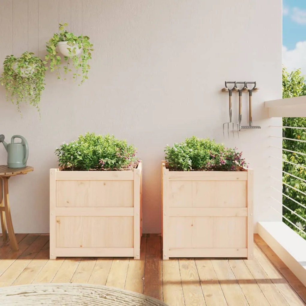 Vasos/floreiras de jardim 2 pcs madeira de pinho maciça