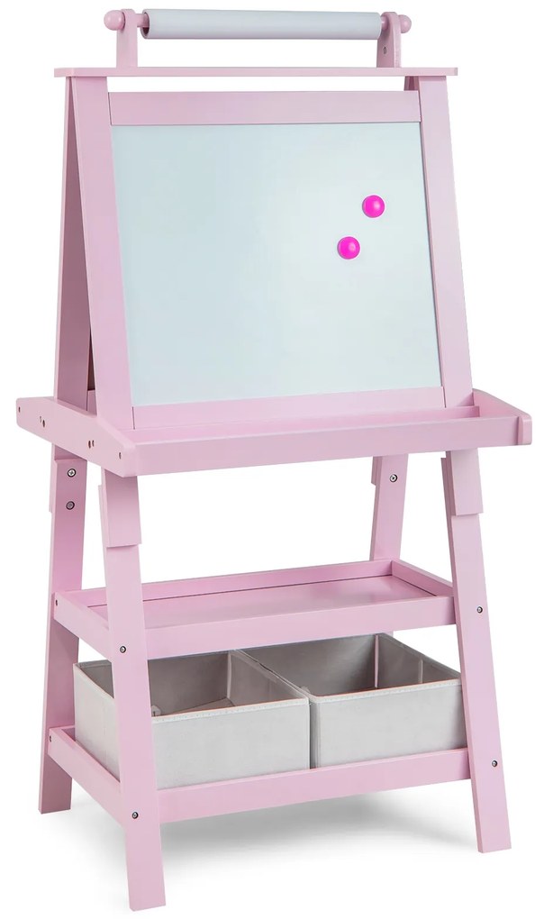 Cavalete de armazenamento de arte dupla face 3 em 1 - branco